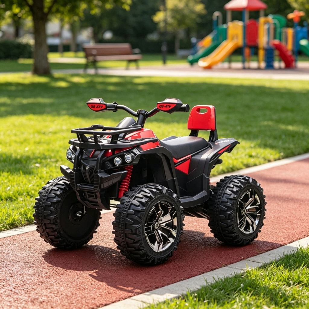12V Red Kids Ride-On ATV, Music Headlights, for 37-60 Months Toddlers