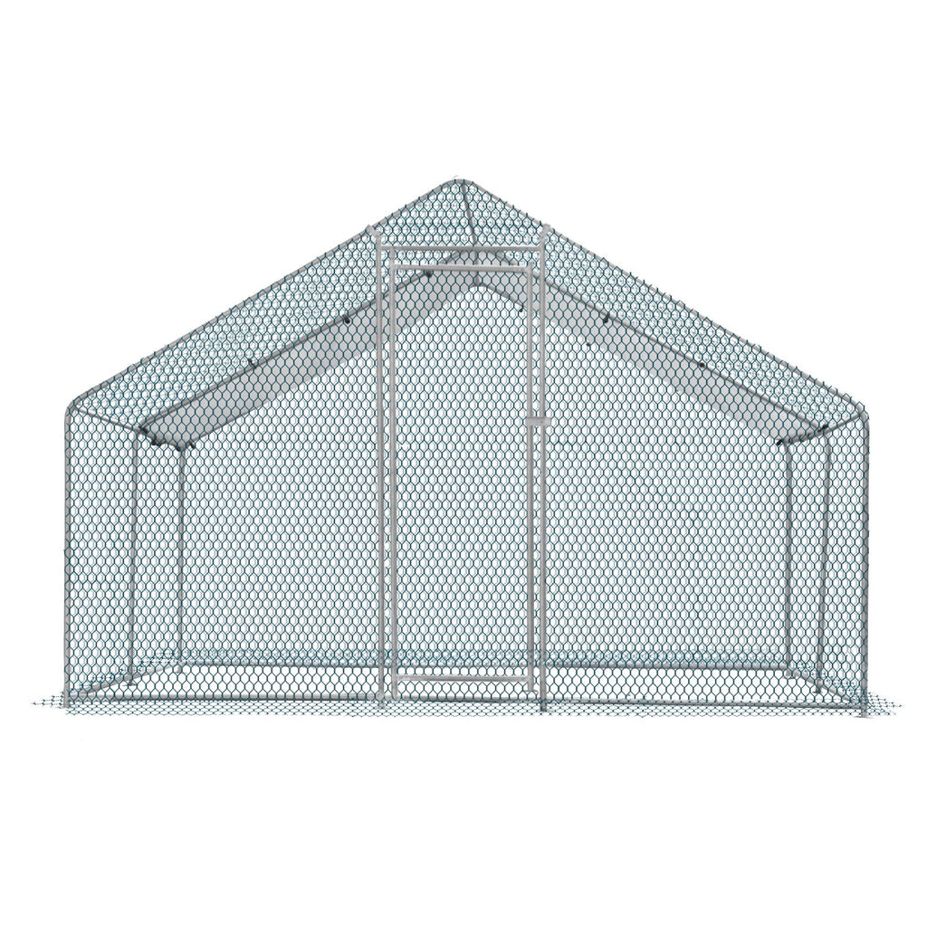 13 x 10 ft Large Metal Chicken Coop, Walk-in Poultry Cage Chicken Hen Run House with Waterproof Cover, Rabbits Cats Dogs Farm Pen for Outdoor Backyard Farm Garden