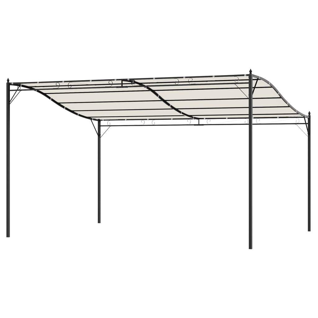 13' x 10' Outdoor Pergola Gazebo, Steel Patio Canopy with Weather-Resistant Fabric and Drainage Holes, Cream White