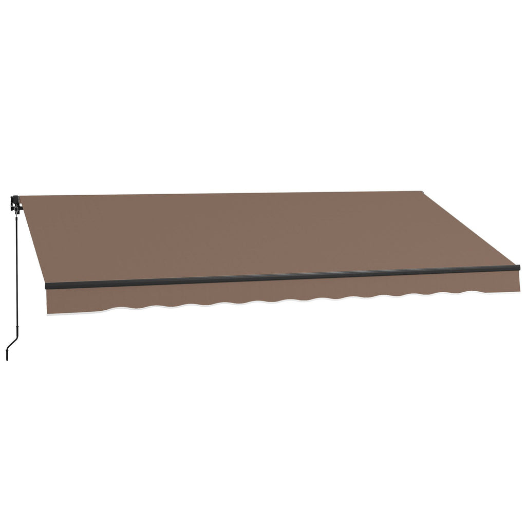 13' x 10' Retractable Awning, 280gsm UV Resistant Sunshade Shelter for Deck, Balcony, Yard, Coffee