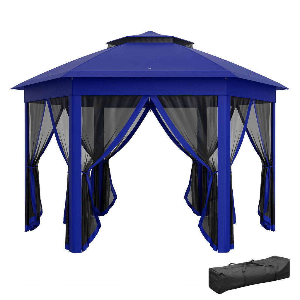 13' x 13' Pop Up Tent Canopy Tent with 6 Zippered Mesh Netting for Patio Backyard Garden Wedding Party