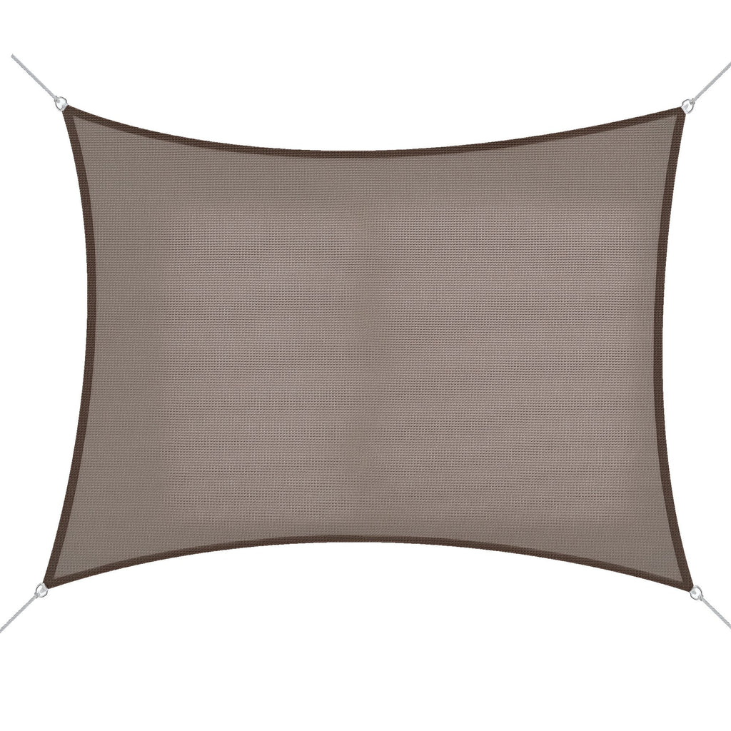 13' x 20' Sun Shade Sail Canopy Outdoor Shade Sail Cloth for Patio Deck Yard with D-Rings and Rope Included, Brown