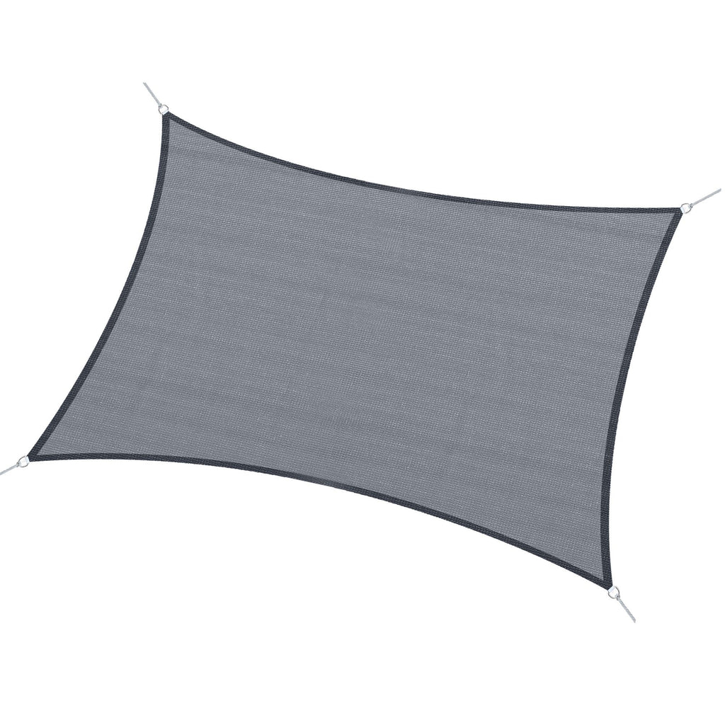 13' x 20' Sun Shade Sail Canopy Outdoor Shade Sail Cloth for Patio Deck Yard with D-Rings and Rope Included, Gray