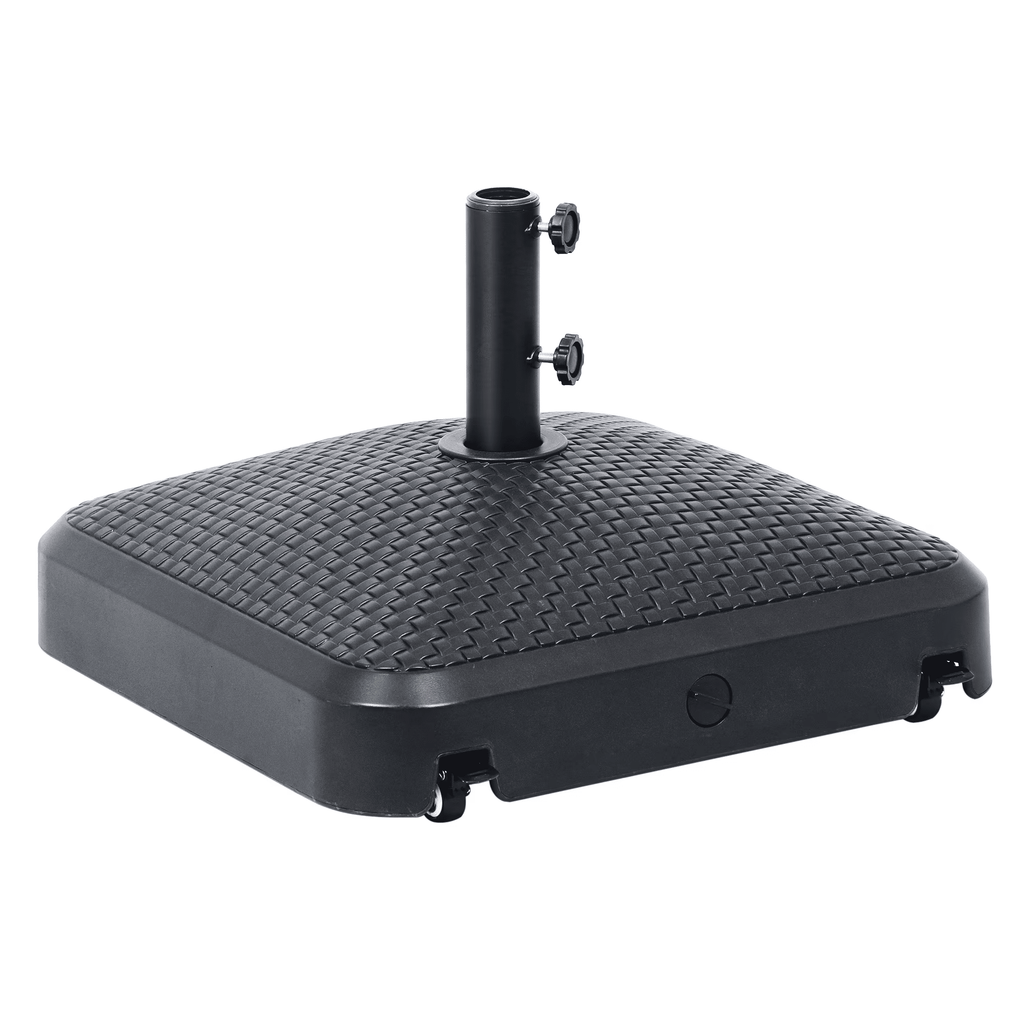 130 lbs Heavy Duty Mobile Umbrella Base - Water & Sand Fillable Umbrella StandforGardenBackyardPoolside in Black