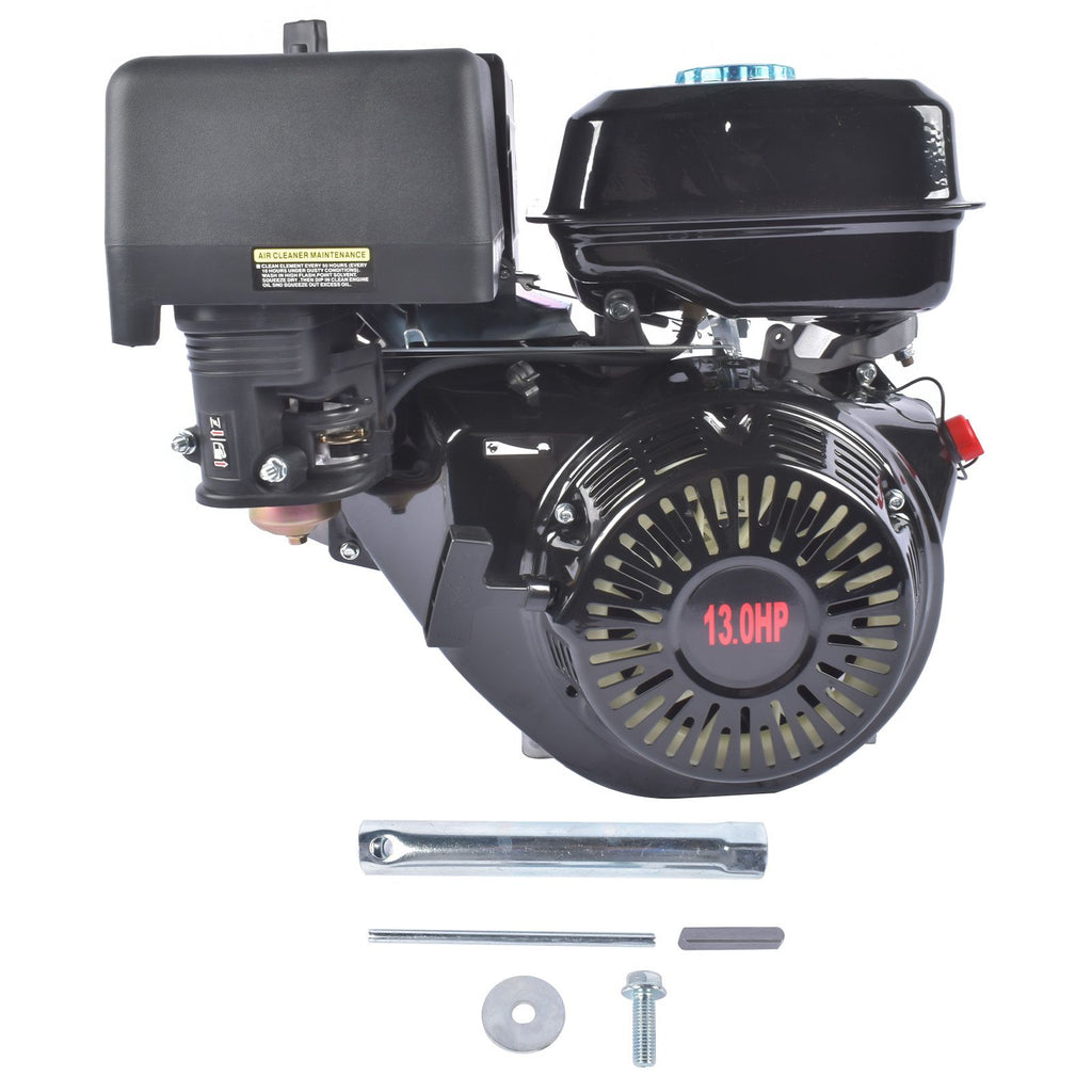13HP 389cc Gas Engine, Horizontal Shaft 4 Stroke OHV Gas Motor, Go Kart Engine Motor Recoil Start Black