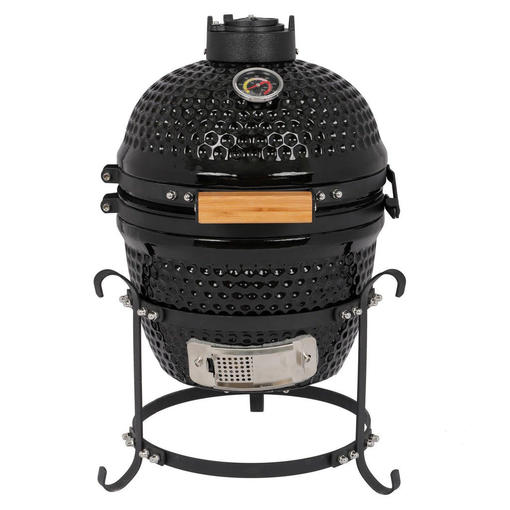 13in Round Ceramic Charcoal Grill Orange