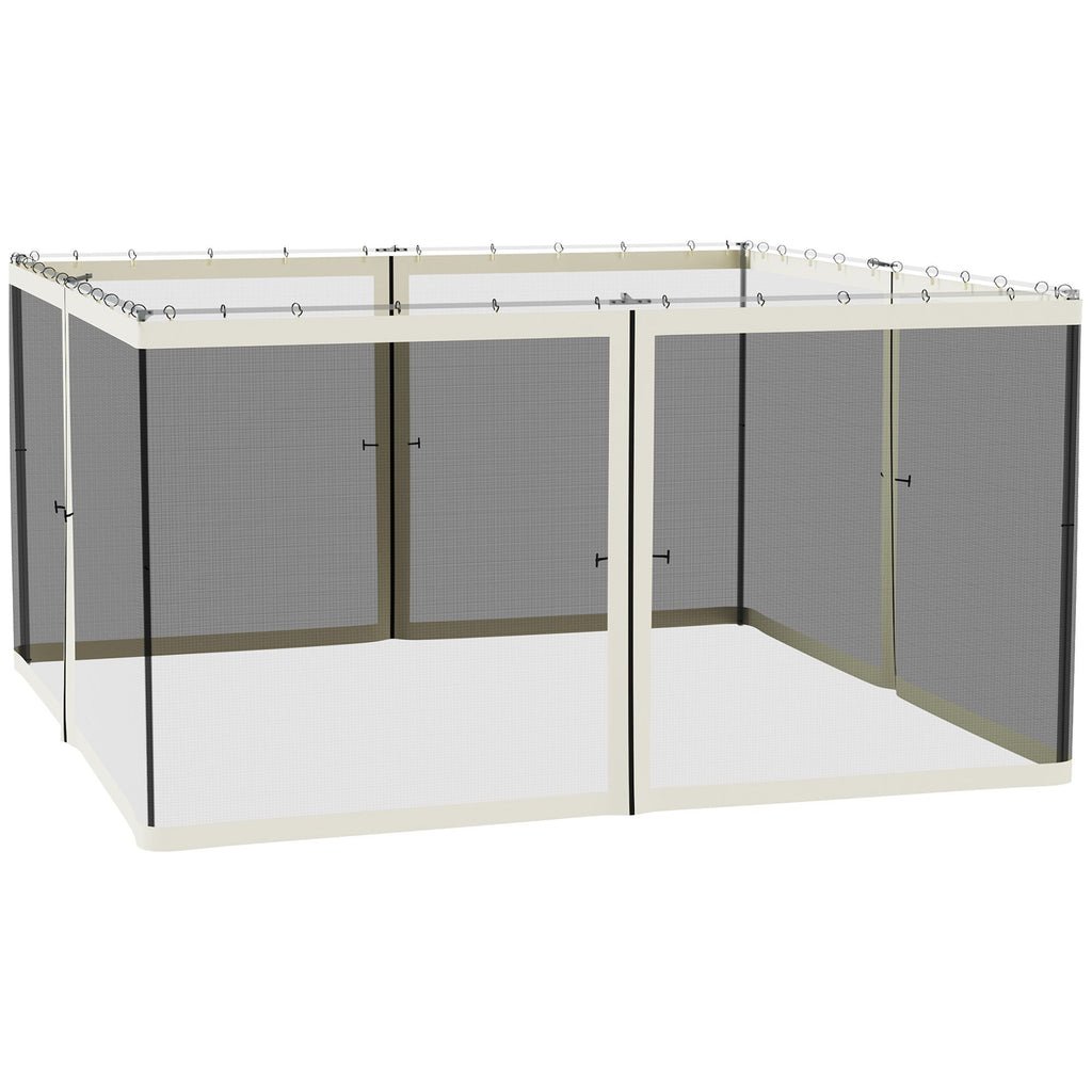 13x13 Gazebo with Netting, Canopy Tents with Zippers, black rings, high-quality polyester, Washable, (Sidewall Only) Black