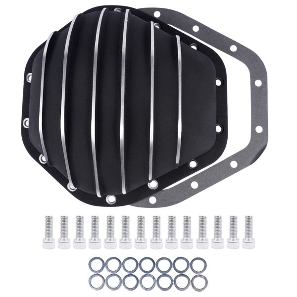 14 Bolt 10.5" Ring Gear Black Rear Differential Cover Fits Chevy / GMC 3/4 & 1 ton 1973-1995 Aluminum