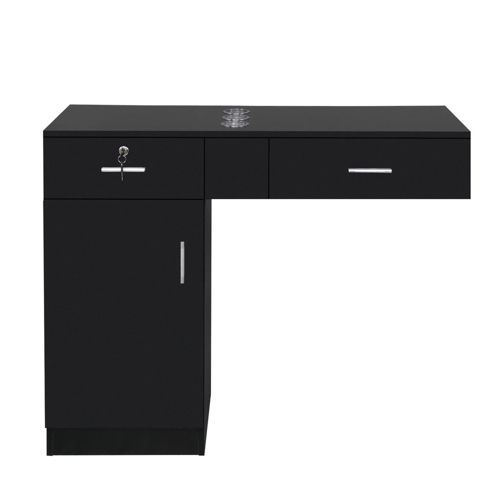15 PCT E0 Particleboard Pitted Surface 2 Drawers 1 Lock 1 Door 3 Hair Dryer Salon Cabinet Black[Same code 63082170]