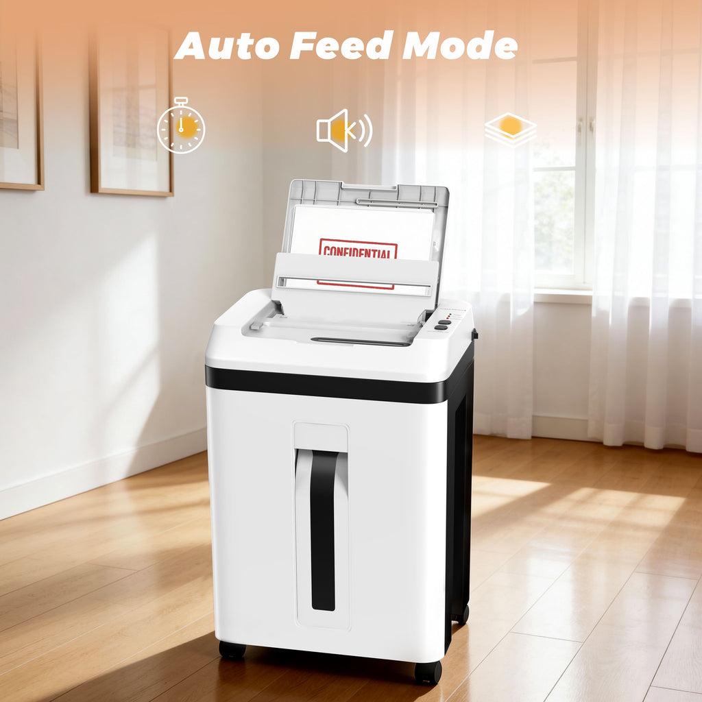 150 Sheet Paper Shredder Heavy Duty, Micro Cut and CDs/Cards, P5 Security Level, 60Min Non Stop Commercial Shredder for Home Office, 5.3 Gallon Bin, <60dB Quiet, Auto Anti-Jam