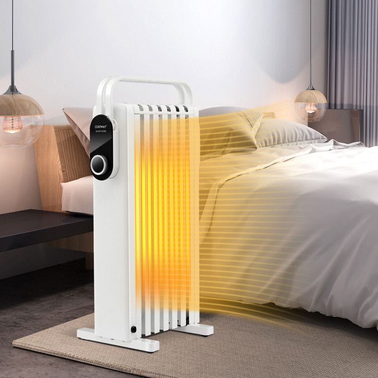 1500W Electric Space Heater Oil Filled Radiator Heater with Foldable Rack