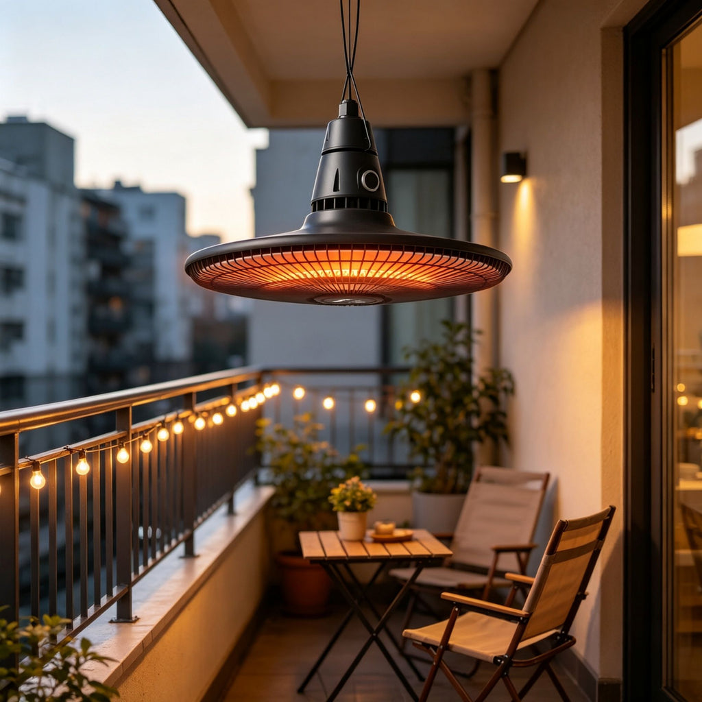 1500W Infrared Outdoor Heater with Remote Control Black