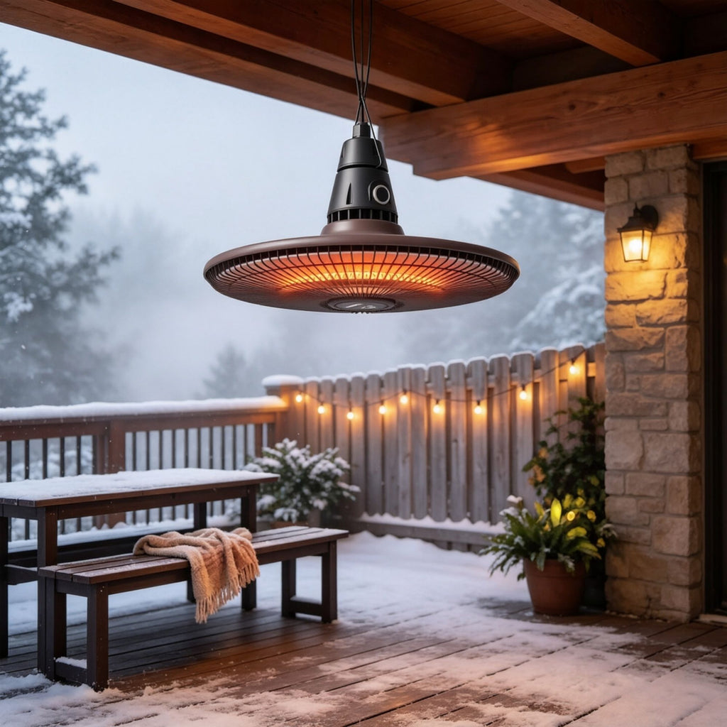1500W Infrared Outdoor Heater with Remote Control Brown