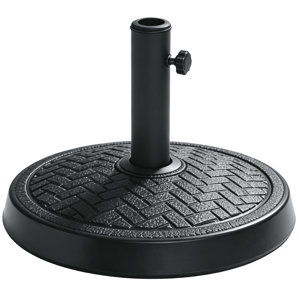 16 In Round Resin Umbrella Base in BlackForUse With PatioTable