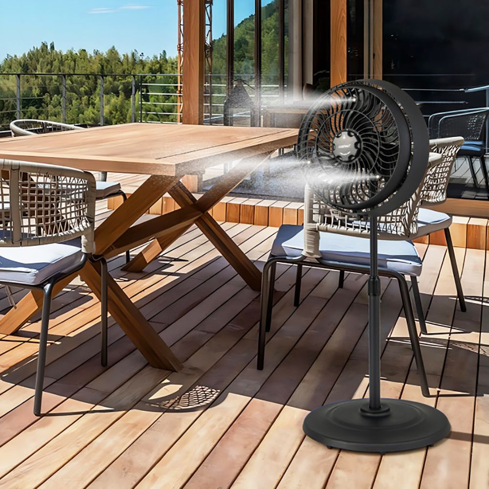 16 Inch Outdoor Misting Fan Oscillating Pedestal Fan with 3 Mist Levels