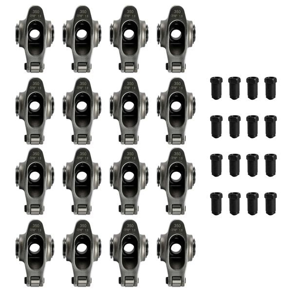 1.6 Ratio 7/16" Full Roller Rocker Arms Kit for Chevy SBC 350 No Self-Aligning Stainless Steel Standard