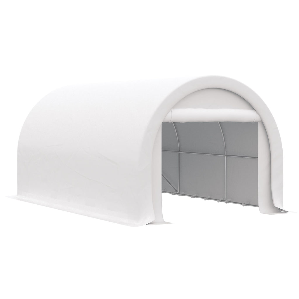 16' x 10' Carport, Heavy Duty Portable Garage / Storage Tent with Large Zippered Door, Anti-UV PE Canopy Cover for Car, Truck, Boat,