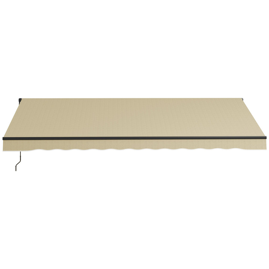 16' x 10' Retractable Awning, 280gsm UV Resistant Sunshade Shelter for Deck, Balcony, Yard, Beige