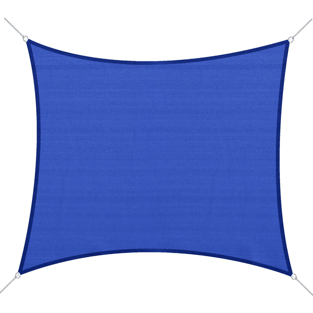 16' x 20' Sun Shade Sail Canopy Outdoor Shade Sail Cloth for Patio Deck Yard with D-Rings and Rope Included, Blue