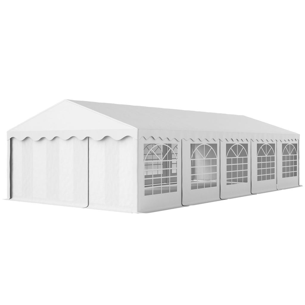16.5' x 33' Large Party Tent, Heavy Duty Outdoor Canopy Tent with Removable Sidewalls, 10 Windows, White