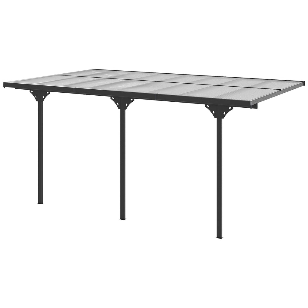 16.5x10 Pergola Gazebo, Polycarbonate, UV-Fighting Panels, Water-Resistant, Adjustable Adjustable Dimensions, Hardtop, Gray