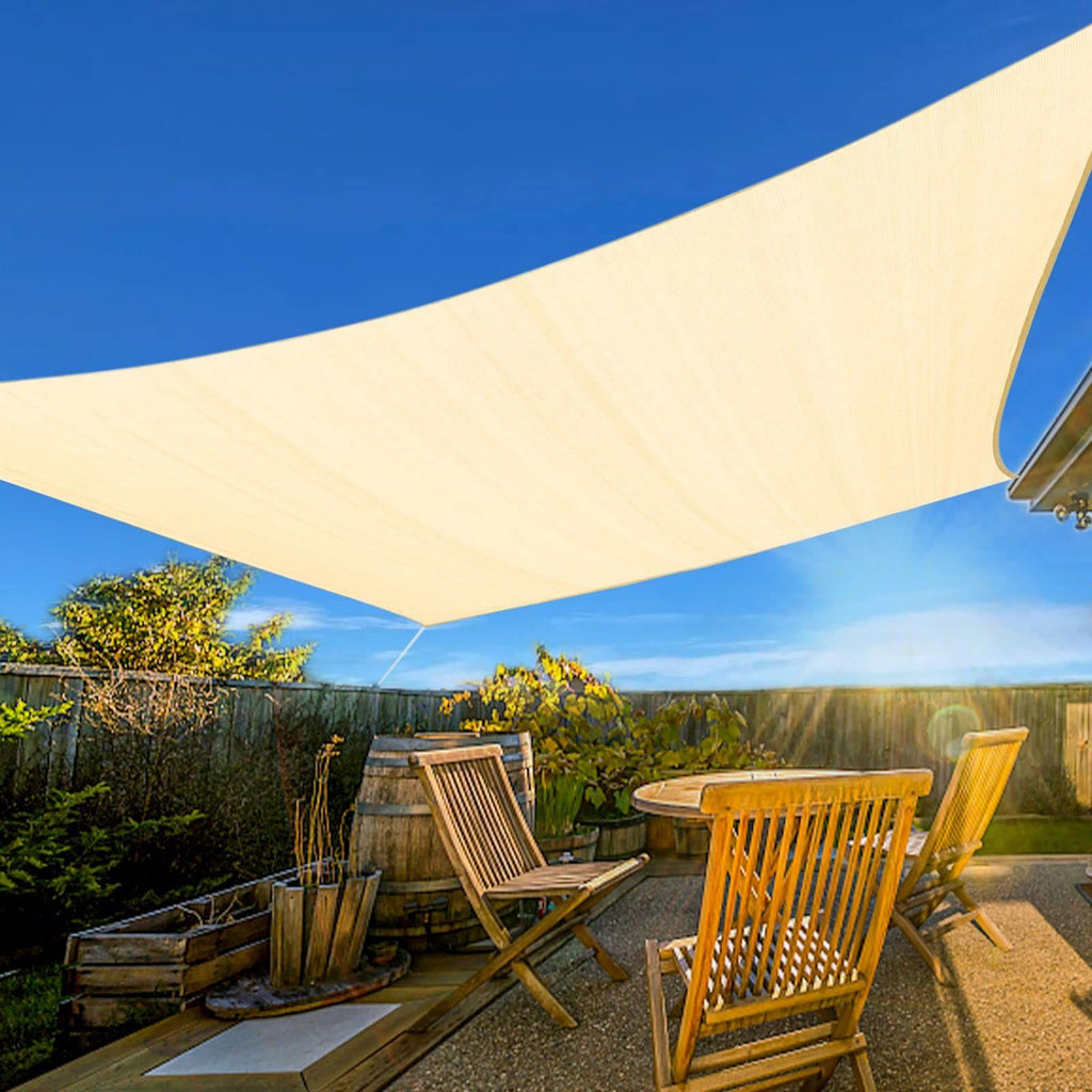 16'X16' Cream HDPE sunshade sail