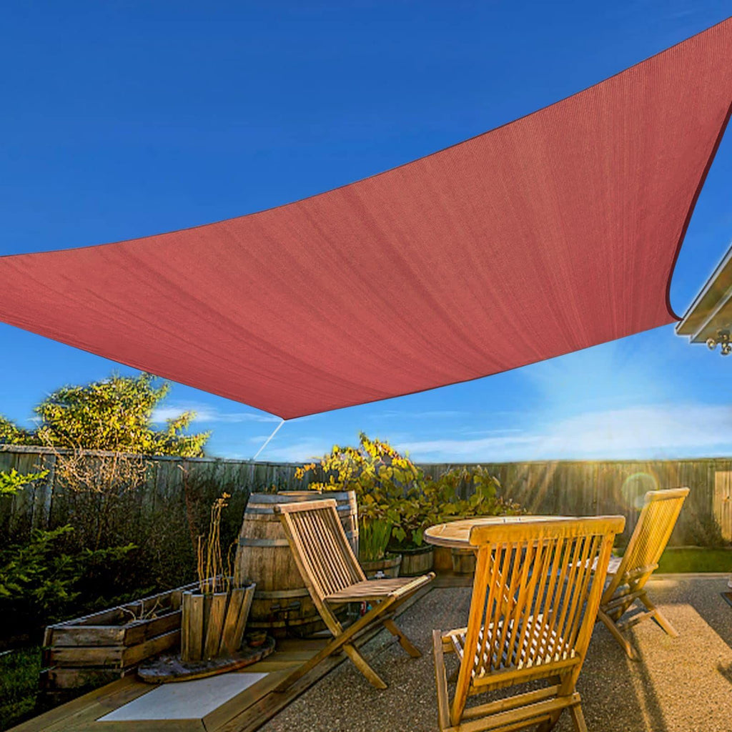 16'X20' Rust Red HDPE sunshade sail