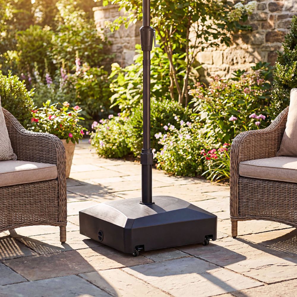 176 LBS Fillable Mobile Umbrella Base with 4 Wheels and 2 Locks