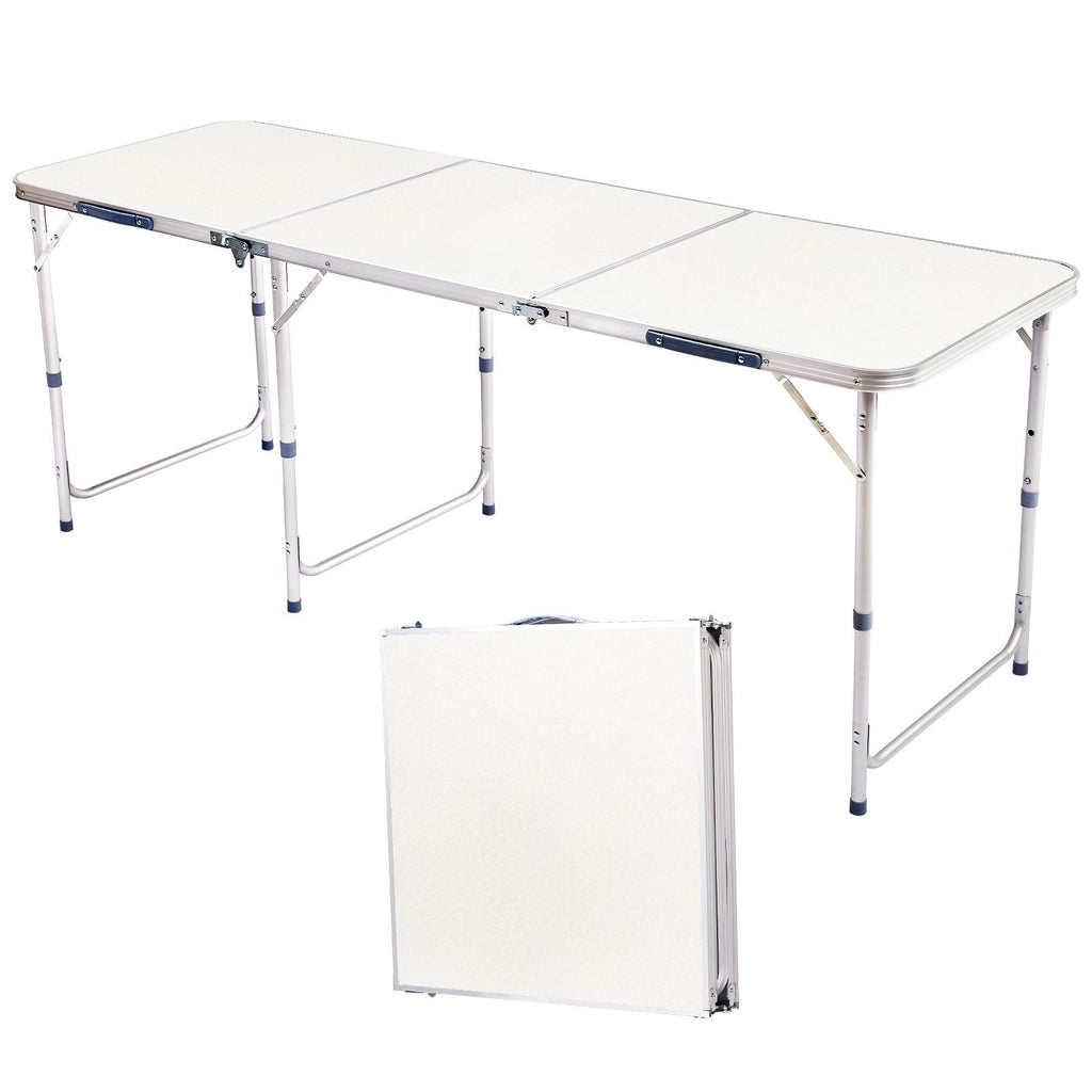 180 x 60 x 70cm Aluminum Alloy Folding Table White