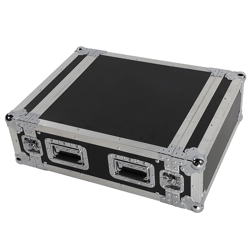 19" 4U Single Layer Double Door DJ Equipment Cabinet Black & Silver