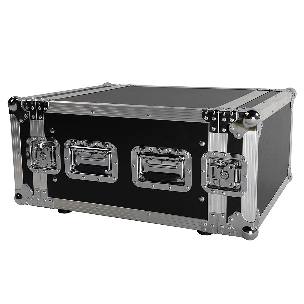19" 6U Single Layer Double Door DJ Equipment Cabinet Black & Silver
