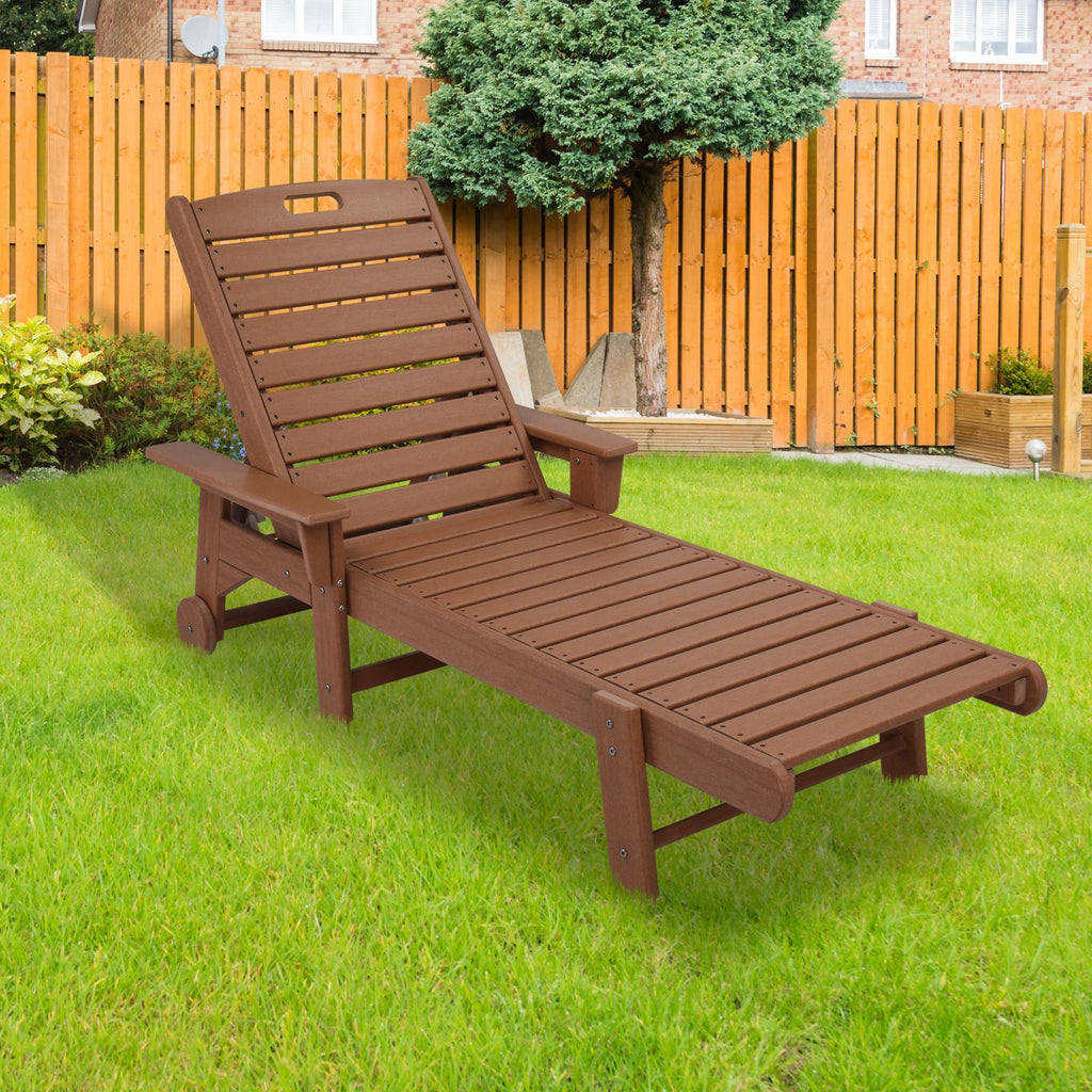 195*75.5*33cm HDPE Backrest Adjustable Lying Bed Teak Color