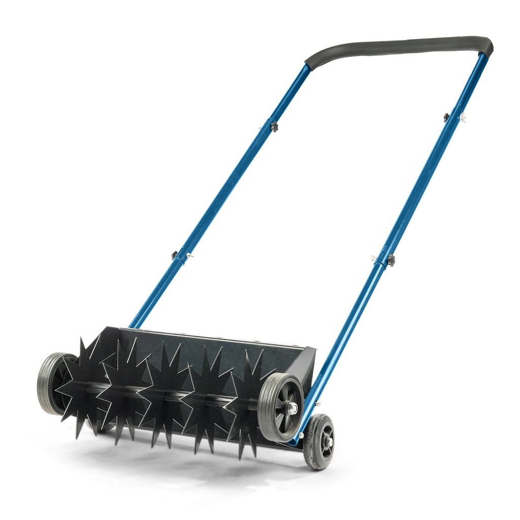 19in Push Spike Aerator, Heavy Duty Rolling Lawn Aerator, Rotary Spike Lawn Aerator, Manual Aeration Equipment with U-shaped Handle, for Lawn Garden Yard Grass Aeration