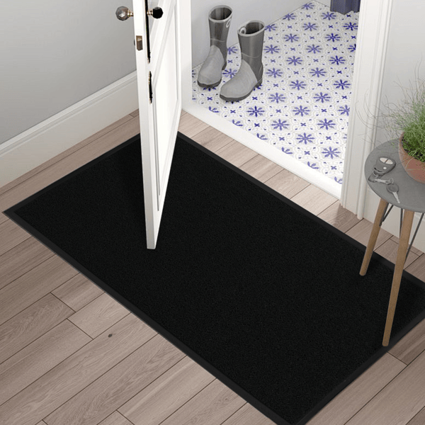 1PC Black PVC Composite Commercial Entrance Mat, 90x150x1.2cm, Extra-Long & Thick Heavy-Duty Floor Protection