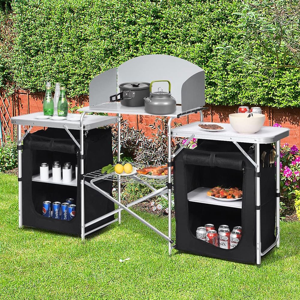 1PC Folding Camping Table with Storage Organizer