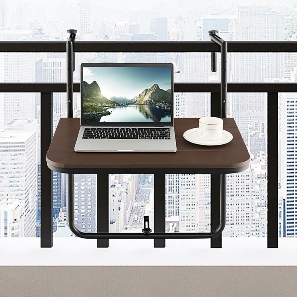 1PC Folding Hanging Table with 3-Level Adjustable Height for Patio Balcony