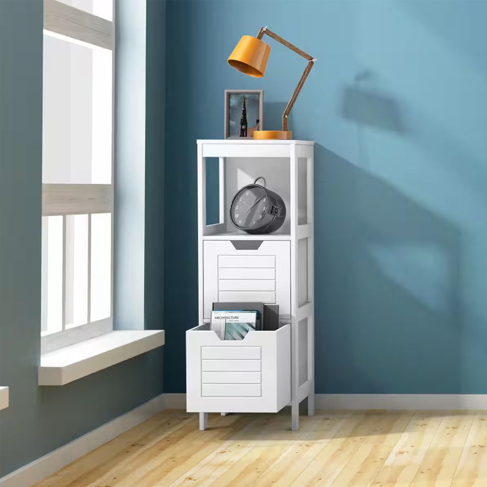 1PC Lockers multifunction Bathroom Wooden Floor Cabinet Organizer  with Storage Rack