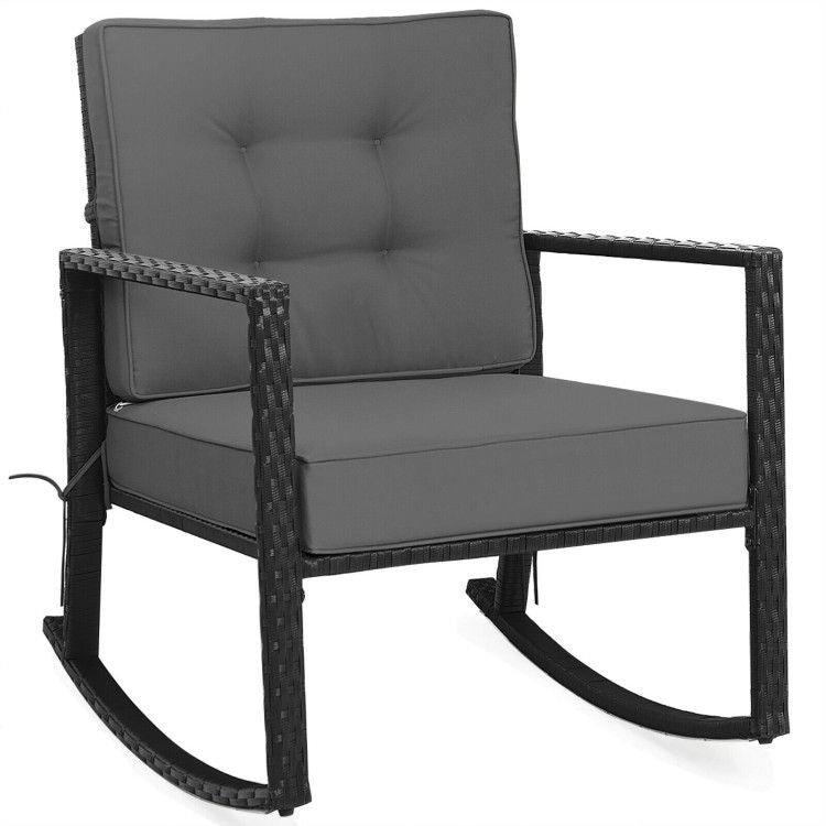 1PC Patio Rattan Rocker Outdoor Glider Rocking Chair Cushion Lawn