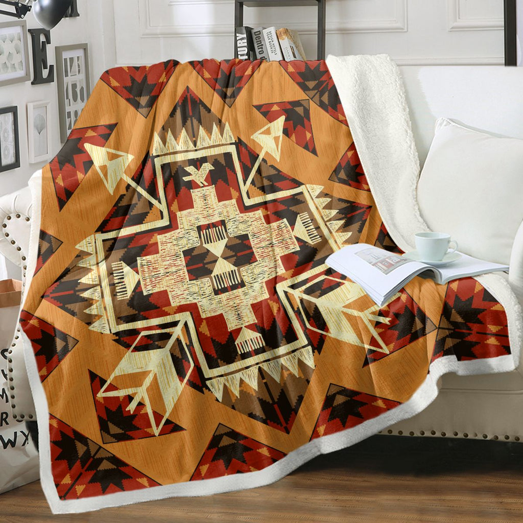 1pc Southwest Aztec Throw Blanket, Native American Tribal Geometric Pattern, Soft Warm Blanket for Couch Bed Sofa, Orange Red Boho Decor(temu can only be self-picked up)