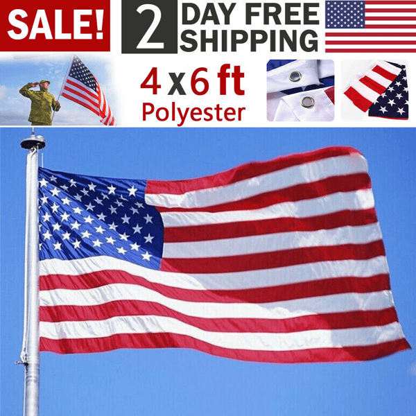 1pcs 4X6FT 120*180cm American Flag USA Flag Printed Nylon Flag National Flag w/Brass Grommets Courtyard Decoration Festival Decoration Flag