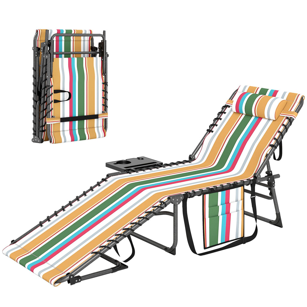 2 Folding Chaise Lounge Pool Chairs