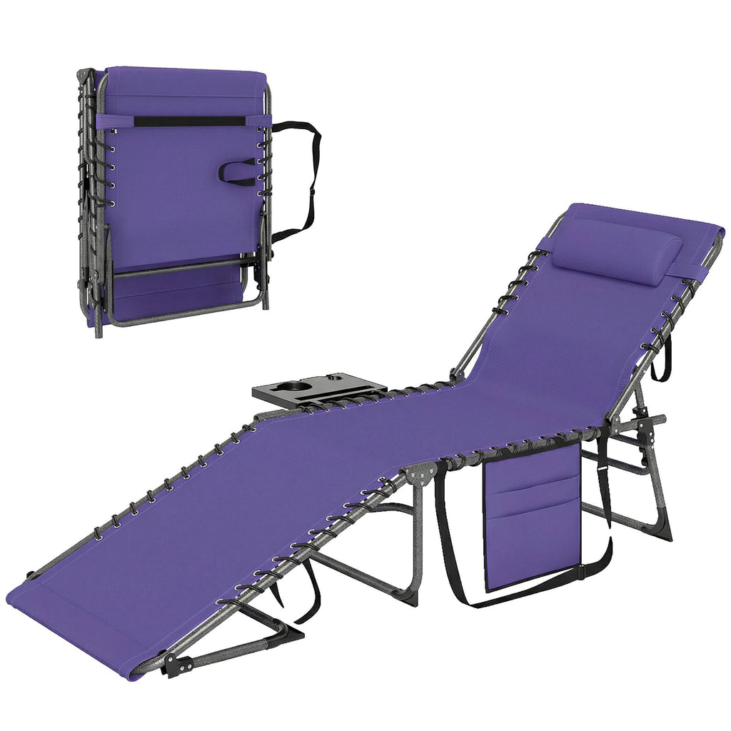 2 Folding Chaise Lounge Pool Chairs