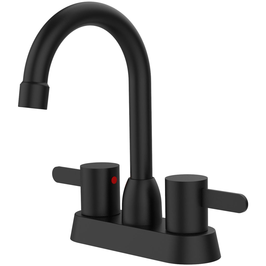 2 Handles Bathroom Sink Faucet, Matte Black Centerset RV Bathroom Faucets for 3 Hole [pop-up drain and hose not included][Unable ship weekends, TK/TEMU only for pickup]