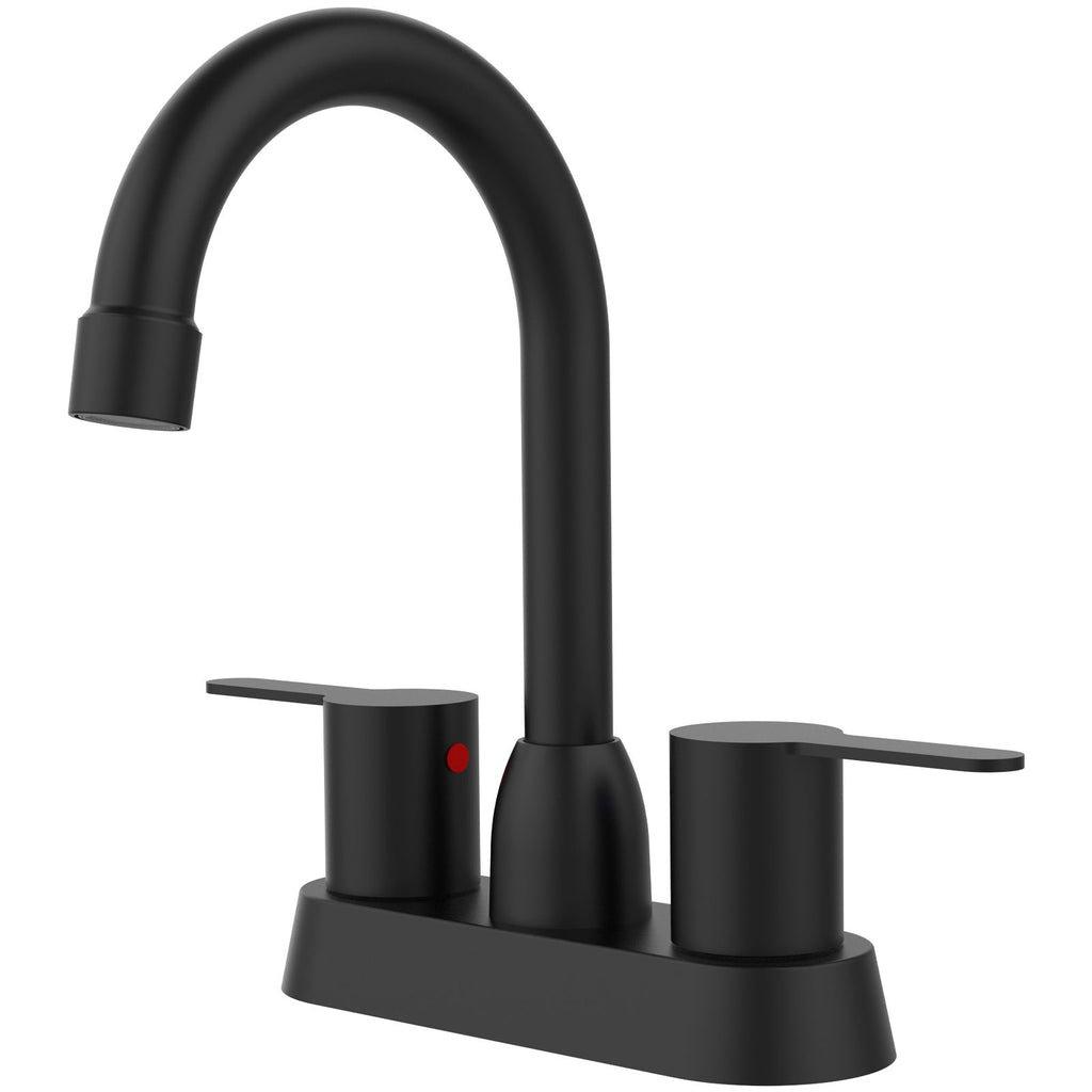 2 Handles Matte Black Faucet, Brushed Nickel Centerset RV Bathroom Faucets for 3 Hole [pop-up drain and hose not included][Unable ship weekends, TK/TEMU only for pickup]