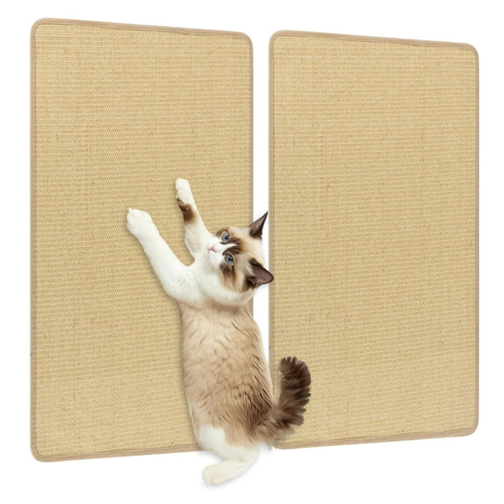 2-Pack 32"x20" Natural Sisal Cat Scratching Mats, Multifunctional Resting & Play Pads for Multi-Cat Households