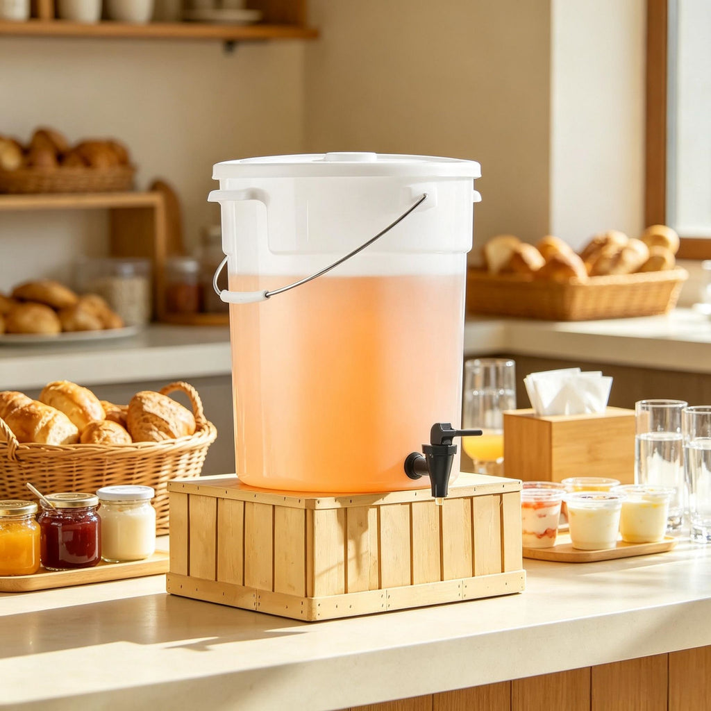 2 Pack 5 Gallon Plastic Beverage Dispenser with Spigot & Lid, Large Drink Dispenser for Iced Tea, Lemonade, Juice & Water, Ideal for Parties, Restaurants & Hotels