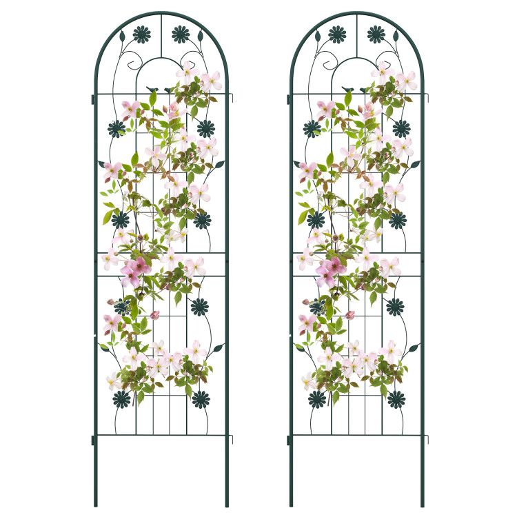 2 Pack 71 x 20 Inches Metal Garden Trellis Rustproof Plant Support for Climbing Plants