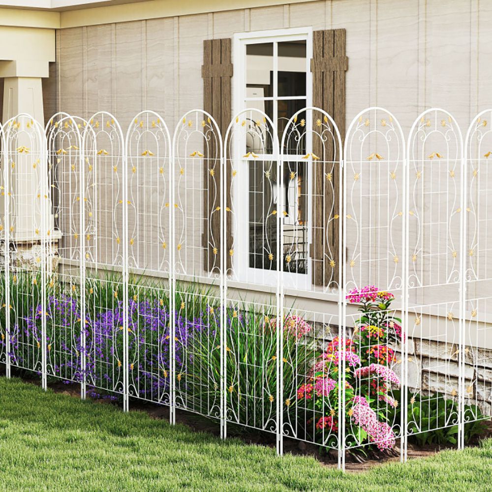 2 Pack 86.5 x 20 Inches Metal Garden Trellis for Climbing Plants