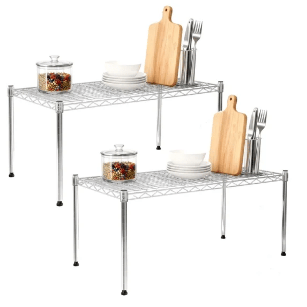 2 Pack Heavy Duty 1-Tier Shelving Storage Shelves,Adjustable Storage Units,Steel Wire Shelving Shelves,30" W x 14" D x 15" H
