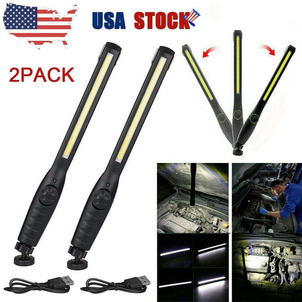 2 Pack LED Work Light USB Rechargeable W/Magnetic Base Work Light Flashlight (US Logistics For USPS/DHL/Fedex/UPS. No designated logistics acceptedTK/TMEU only For self-pickup
